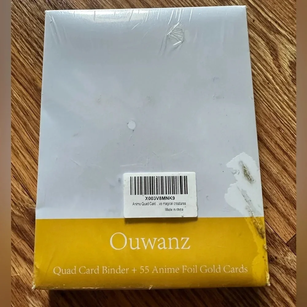🆕 Ouwanz Quad Card Binder + 55 Anime Foil Gold Cards, magical creatures